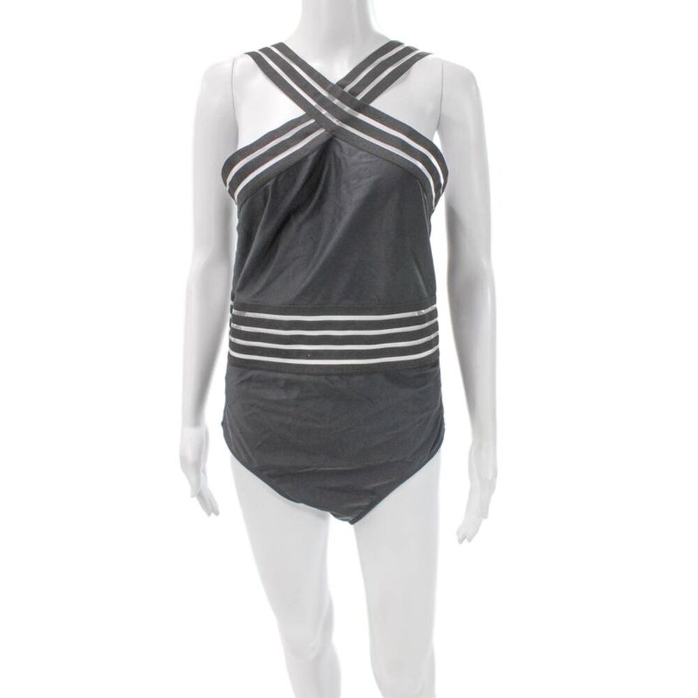 Aava Womens One Piece Swimwear Black Polyamide Size 2XL